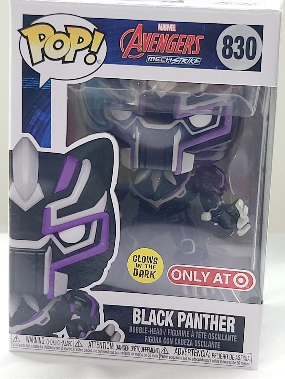 Funko Pop! Marvel Avengers Mech Strike #830 Glow in the Dark Black Panther